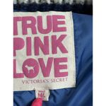 Victoria's Secret Pink Vintage Blue White Paint Down Puffer Vest Knit Collar M/L Photo 5