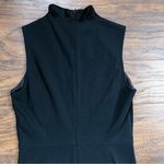Theory • Eulia Dress black paneled lamb leather suede mock neck ponte knit Photo 12