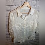 Lilly Pulitzer  women’s 100% Linen White button front Shirt Blouse Size medium Photo 1