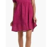 La Blanca Cover Up Dress Eyelet Magenta Puff Sleeves Size LARGE New NWT Photo 0