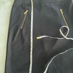 Michael Kors Black pencil skirt With Gold Accent Zippers Size 12 stretch Career Photo 2