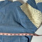 Johnny Was Laguna Pieced Blue Lace Trim Short Dress Large Photo 11