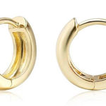 Handmade Chunky Gold Huggie Hoops Photo 0