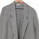 Vintage Gingham Print Front Pockets Blazer Jacket Black Size 14 Photo 3