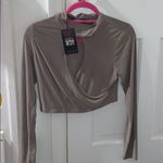 Boohoo Isabelle High Neck Cut Out Slinky Crop top Photo 0