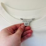 American Eagle White Navy Blue Arm Stripe Ahhmazingly Soft Sweatshirt Photo 7