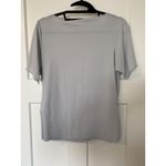 Tahari  Cold Shoulder Lightweight Gray Top Womens‎ Small Short  Sleeve Photo 7