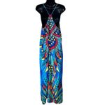 La Moda True Colors Resort Maxi T Back Kaftan Dress With Pockets Blue Size XL Photo 9