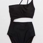 Aerie One-Piece Swimsuit Cut-Out One-Shoulder Photo 0