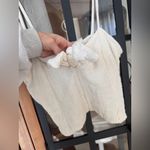 Jen's Pirate Booty  cropped top Gauze Cream Tie Front tank knot bow cotton beige Photo 6