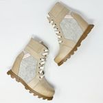 Sorel  Joan of Arctic Wedge III Lexie Lace Up Boot Natural Tan Gray Pink US 7.5 Photo 0