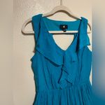 Iz Byer  Teal Sleeveless Ruffle Front Mini Dress | Summer Casual | Size Large Photo 2