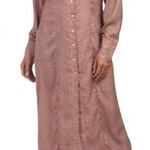 ZARA  Floral Print Silky Texture Long Sleeve Button Front Shirt Maxi Dress Sz XS Photo 0