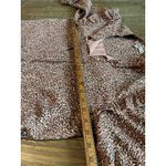 Joy Joy Boho  Womens Leopard Print Peplum Blouse Long V Neck Medium Feminine M Photo 7