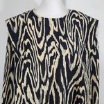 Who What Wear  Cream and Black Graphic Print Blouse with Full Sleeves Size Small Photo 2