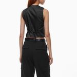 Aritzia  Babaton Black City Wool Playbook Boxy Relaxed Vest Top Minimalist Small Photo 3