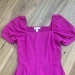Monteau  Puff Sleeve Front Slit Sheath Dress Hot Pink Fuchsia Women's Size‎ Small Photo 3