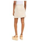 Giddy Up Glamour  M Western Snap Front Faux Suede Mini Skirt in Light Beige Photo 1