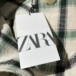 ZARA NWT  Plaid Overshirt Jacket Green Cream Relax Fit Bloggers Fav S Photo 4