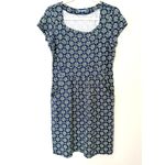 J. McLaughlin Catalina Cloth Floral Blue Green Scoop Neck Cap Sleeve Dress Sz M Photo 1