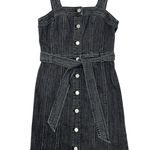 White House | Black Market Denim Button Front Belted Tie Waist Sleeveless Dress 2 Photo 5