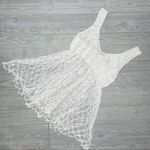 None Crochet knit woven netted sleeveless tank top beach vacation pool coverup med Photo 0