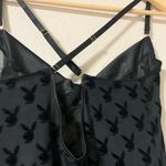 Black Chemise Lingerie Set Playboy Bunny Logo Feather Size Large NEW Photo 6