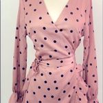 Nasty Gal Polka Dot Satin Ruffle Wrap Dress Photo 3