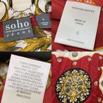 Soho NY & Co. Scarf Print Satin Front Tie Blouse S Photo 14