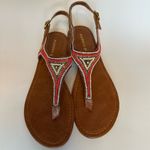 Madden Girl Steve Womens 8.5M Faux Leather Beaded Back strap Thong Sandals Boho Photo 1