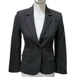 frame denim Striped One Button Blazer Gray Women’s Size 2 Sample Photo 0