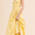 Free People  Feeling Bonita Midi Maxi Dress in Yellow Size Large Romantic Dainty Photo 0