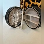 Black and Gold Travel Jewelry Case with Mirror Photo 3