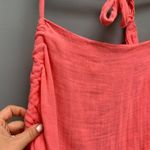 Cali Dreaming Pink Cotton Gauze Maxi Apron Dress Cover up Medium Photo 2