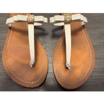 Tory Burch TORY BURCH Leighanne FlatThong-Patent Saffiano Sandal Size 9 Photo 8