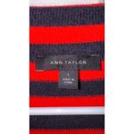 Ann Taylor  Red & Navy Striped Long Knit 1 buttton Coatigans Cardigan Coat Large Photo 13