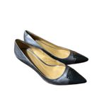 Coach Black Silver Pointed Toe Kitten Heel Pumps Women's Size 9B Photo 4