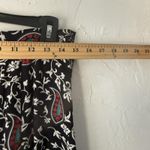 Vintage New Frontier Skirt Top‎ Set Vintage Large Paisley Floral Rayon Western Black Photo 3