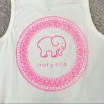 Ivory Ella New  Elephant Logo Print Back Tank Top White Bright Pink Photo 1