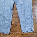 Max Mara Weekend • blue striped linen pants cropped ankle trouser pinstripe Photo 5