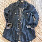 Blue asphalt Jean Button-up Shirt Photo 4