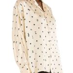Revolve - Tell Your Friends Dolman Silk Shirt in Plaisantin Cream & Black Photo 5