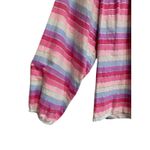 J.Crew Women's Peasant top metallic pastel stripe XL Long Sleeve tassel #AM634 Photo 5