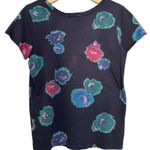 Marc by Marc Jacobs Women’s M Navy Blue Floral Print Short Sleeve Tee T-Shirt Photo 1