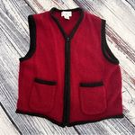 Christopher & Banks Vintage 100% Wool Red/Black Zip Up Vest Photo 1