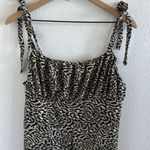 TopShop Love Jumpsuit Cropped with Shoulder Neutral Print US 12 Black Photo 4