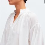 Madewell  Shirred Long-Sleeve Top in Eyelet White Size Medium NWT Photo 3