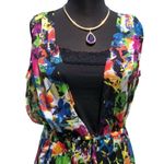 Cache  Silk Floral Tunic + Black Stretch Cami Lot 2 Top New Self Belt NWT $118 Photo 1