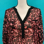 Kut From The Kloth  Leopard Popover Blouse in size large Photo 1