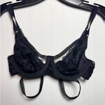 Free People Intimately Women's Size 34B Black Lace Bandeau Bra Lightly Lined Photo 0